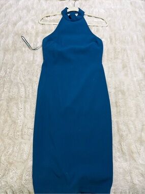 Beautiful Likely Teal Cocktqil Halter Midi Dress Worn once Size 6